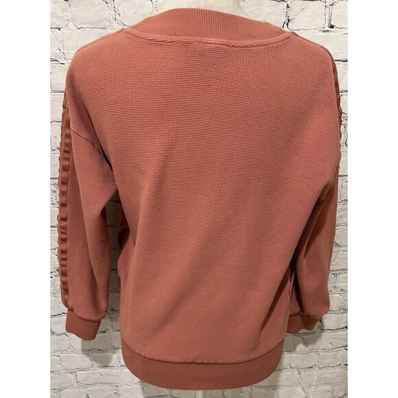 Adidas Waffle Knit Crewneck Long Sleeve Sweatshirt With Logo Size S/M - Picture 5 of 10